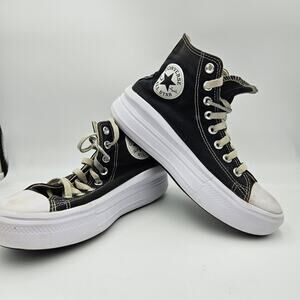Converse CTAS Womens 8 Platform Hi Top Sneakers Canvas Chunky Sole Casual Black